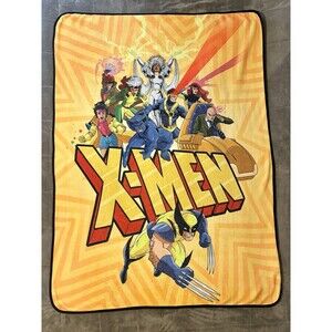 Marvel Studios X-Men Characters Fleece Throw Blanket 58x42” *SMALL HOLE*